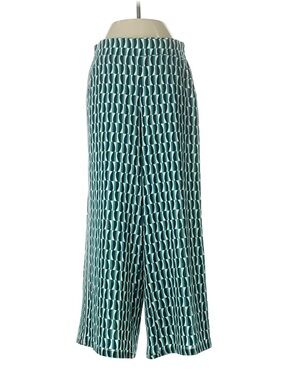 Max Studio Women's Geo Bubble Crepe Side Border wide leg Pants w Pockets. NWT